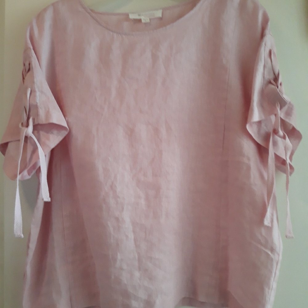 Light Pink Lilac Linen Top